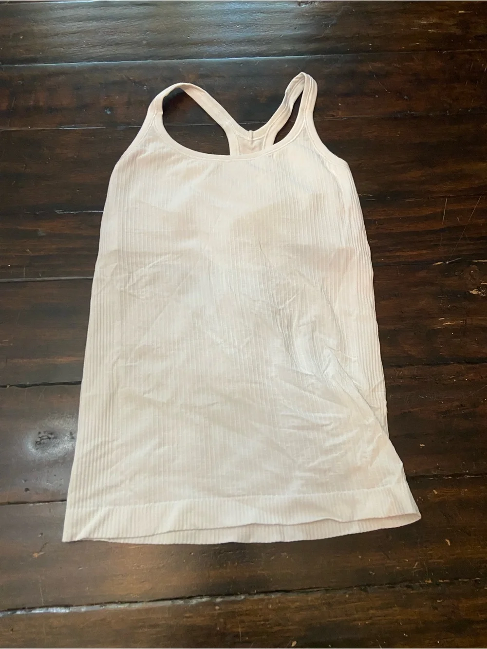 Lululemon White Ribbed Ebb to Street Built-In Bra Racerback Top 6 39479
